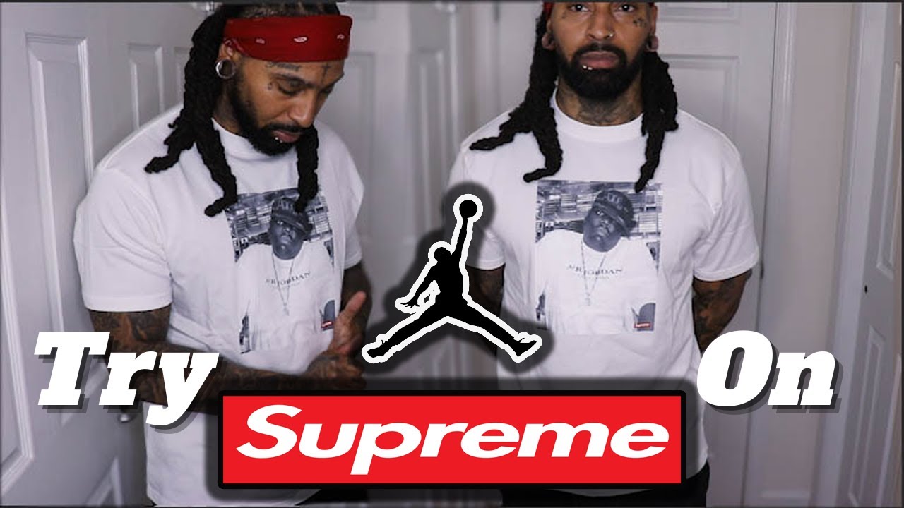 Supreme Jordan Biggie Tee Unboxing & Try On Haul (Week 7) - YouTube