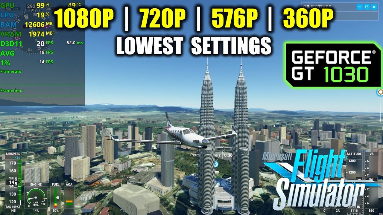 GT 1030 | Microsoft Flight Simulator 2020 - 1080p, 720p, 576p