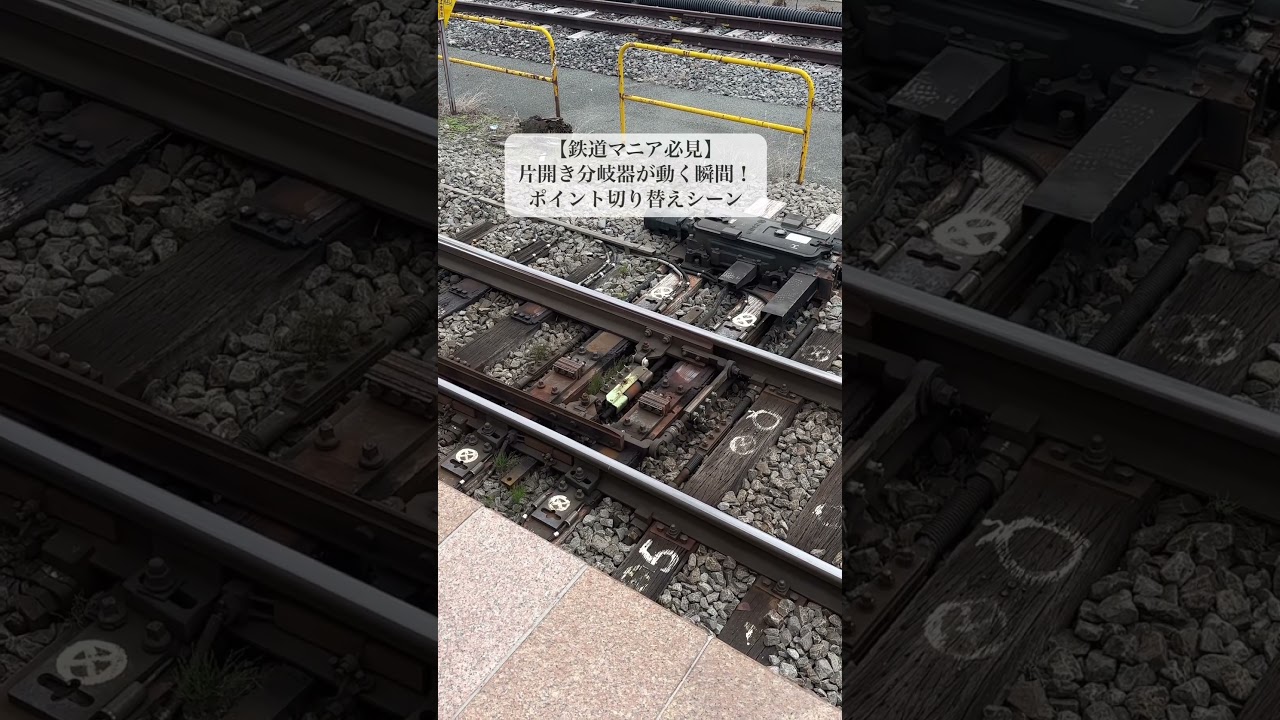 鉄道マニア必見】片開き分岐器が動く瞬間！ポイント切り替えシーン