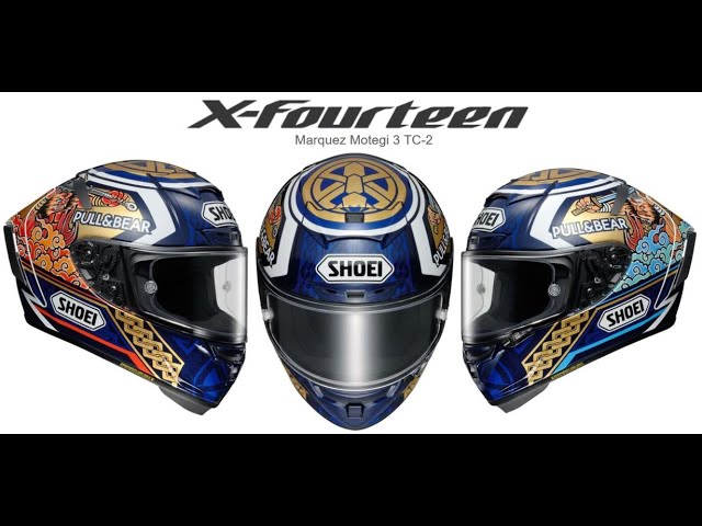 Shoei X-Fourteen Marquez Motegi 3 TC-2 - YouTube