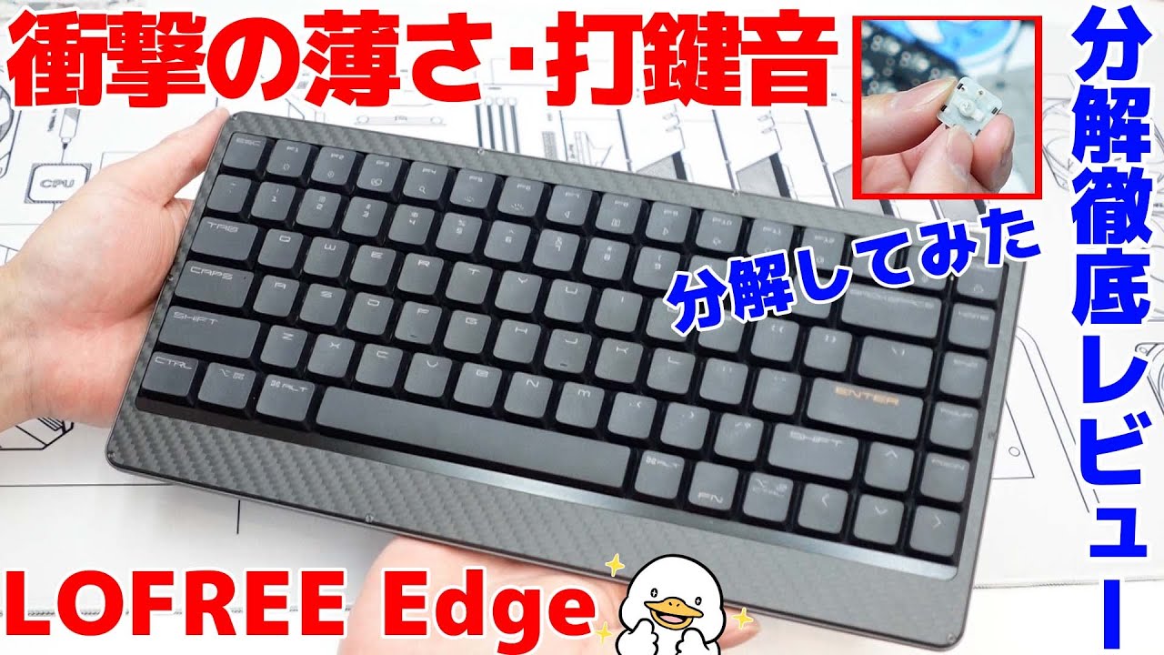 LOFREE Edge】薄型キーボードなのに打鍵音がいい!!分解して構造を確認