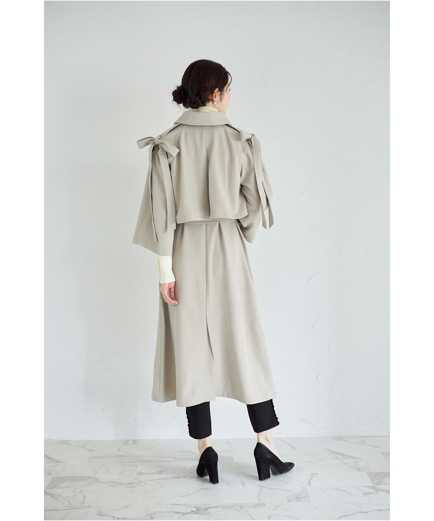 りぼん付きマルチWAYジレトレンチコート