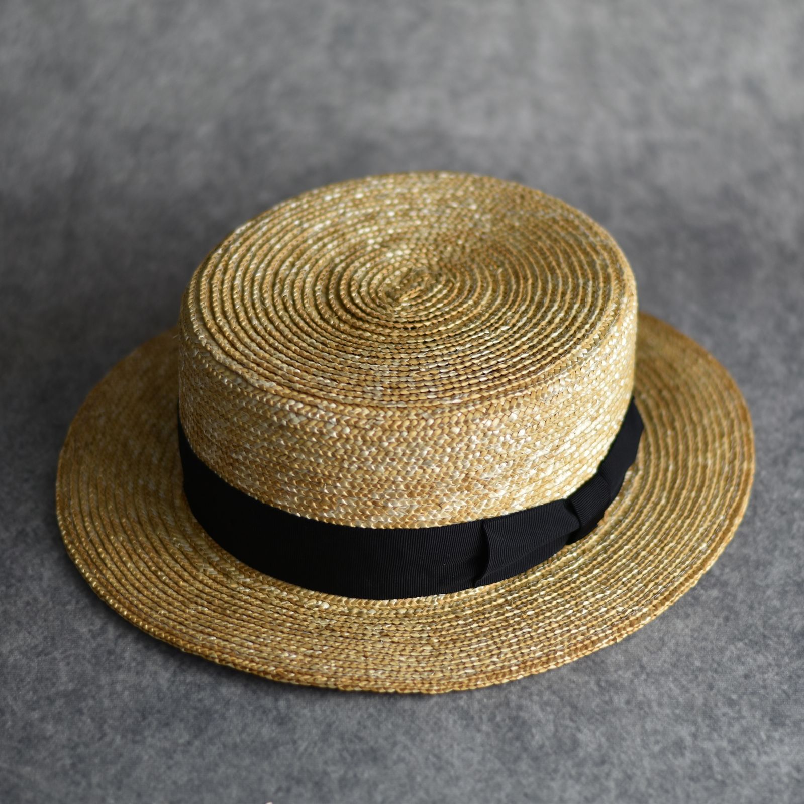 CALEE - STRAW BOATER HAT (BEIGE) / ストローハット 麦わらカンカン帽