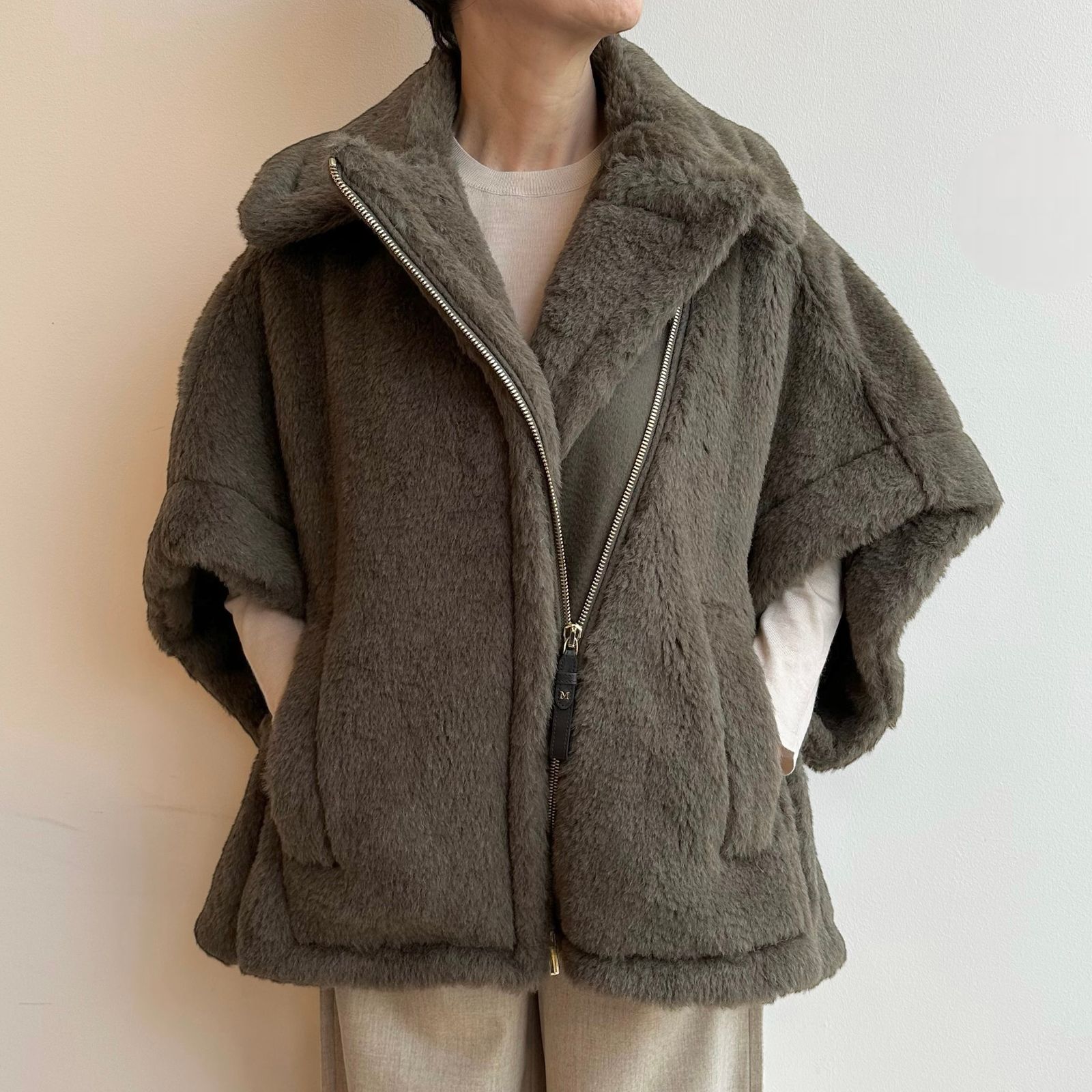 MaxMara マックスマーラ テディベアケープポンチョSサイズ