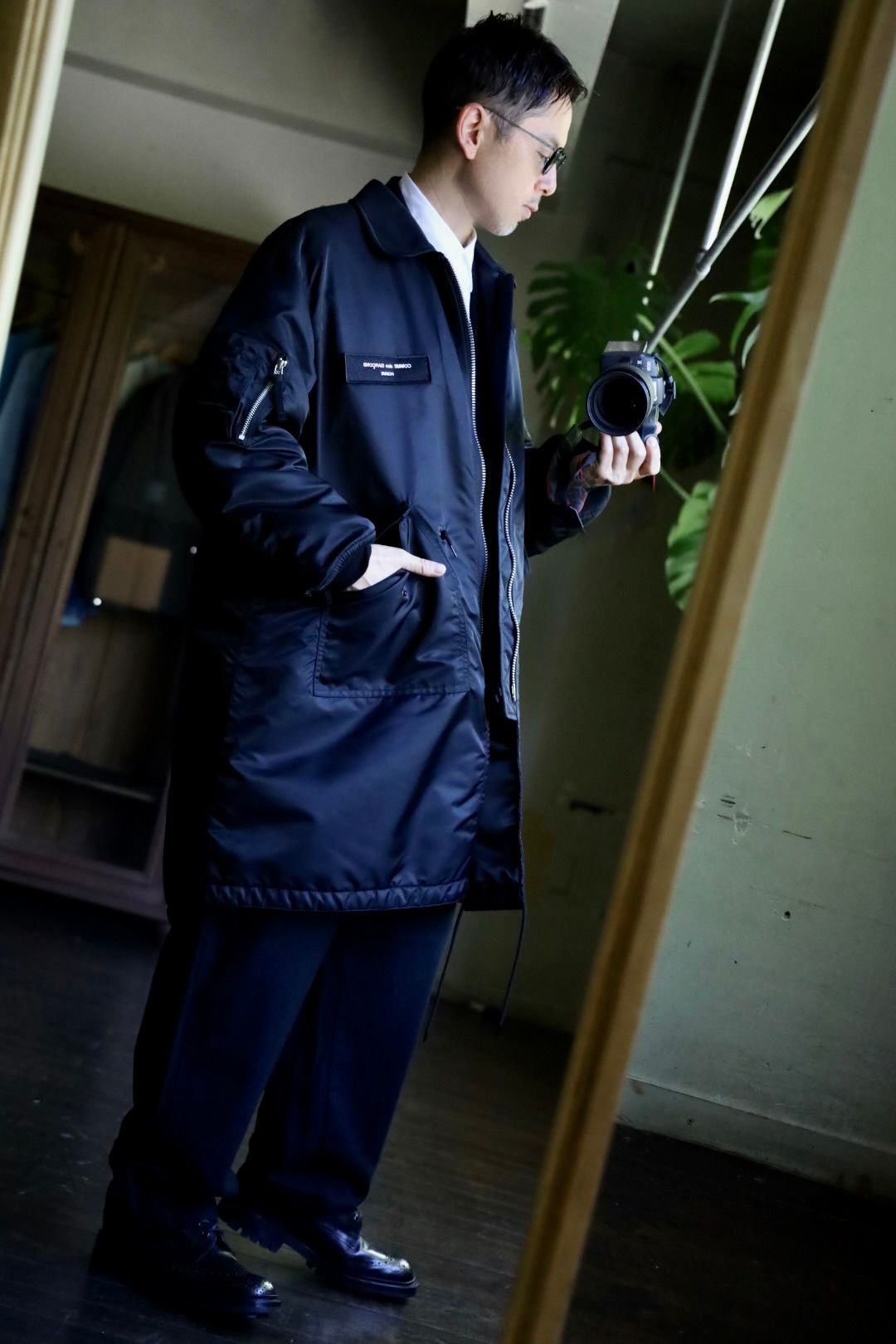 COMME des GARCONS HOMME ナイロンツイルコートスタイル2024.10.05