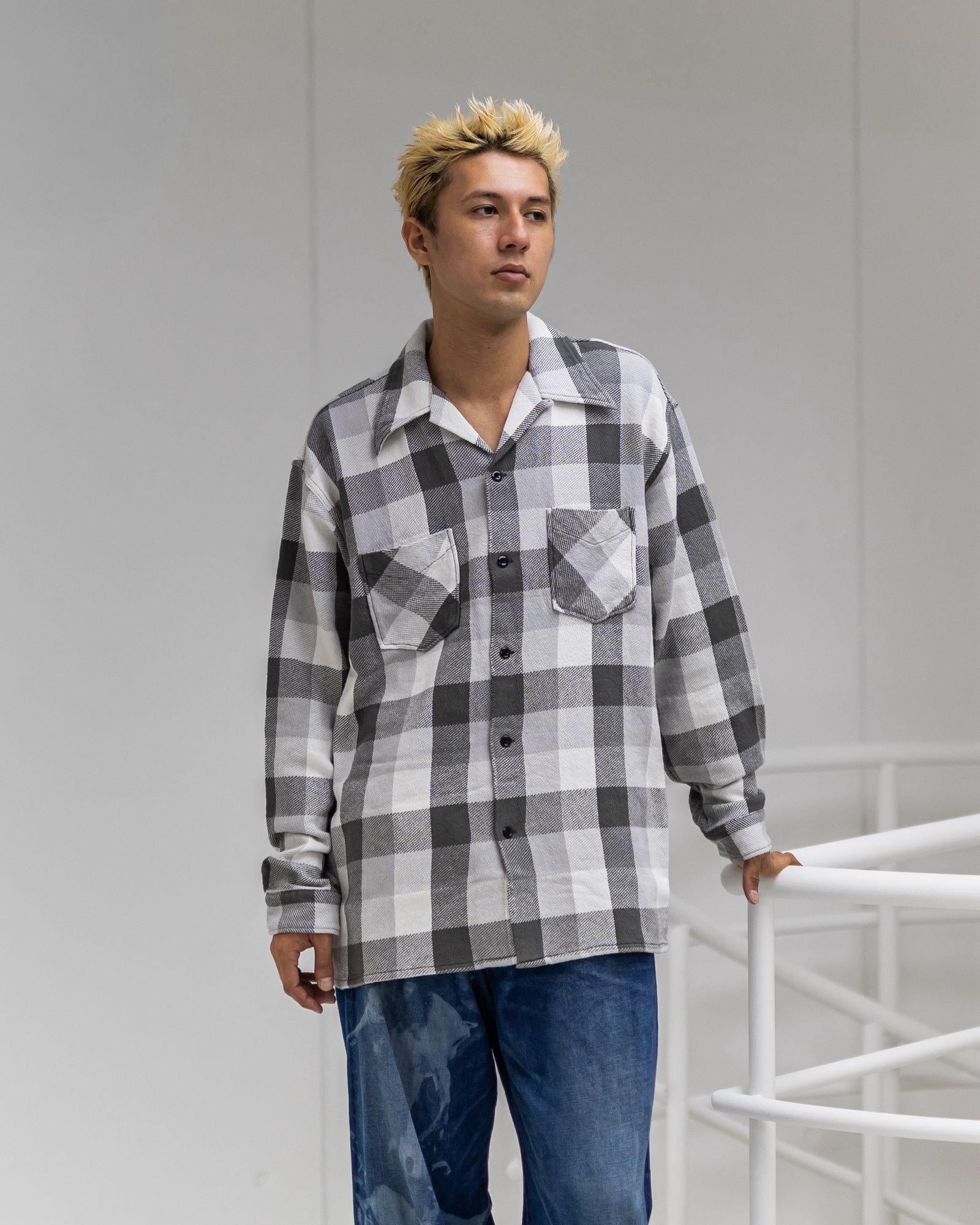 BOWWOW - BOW WOW 25FWバウワウ CHECK FLANNEL SHIRT(BW252-CFS)GRAY x