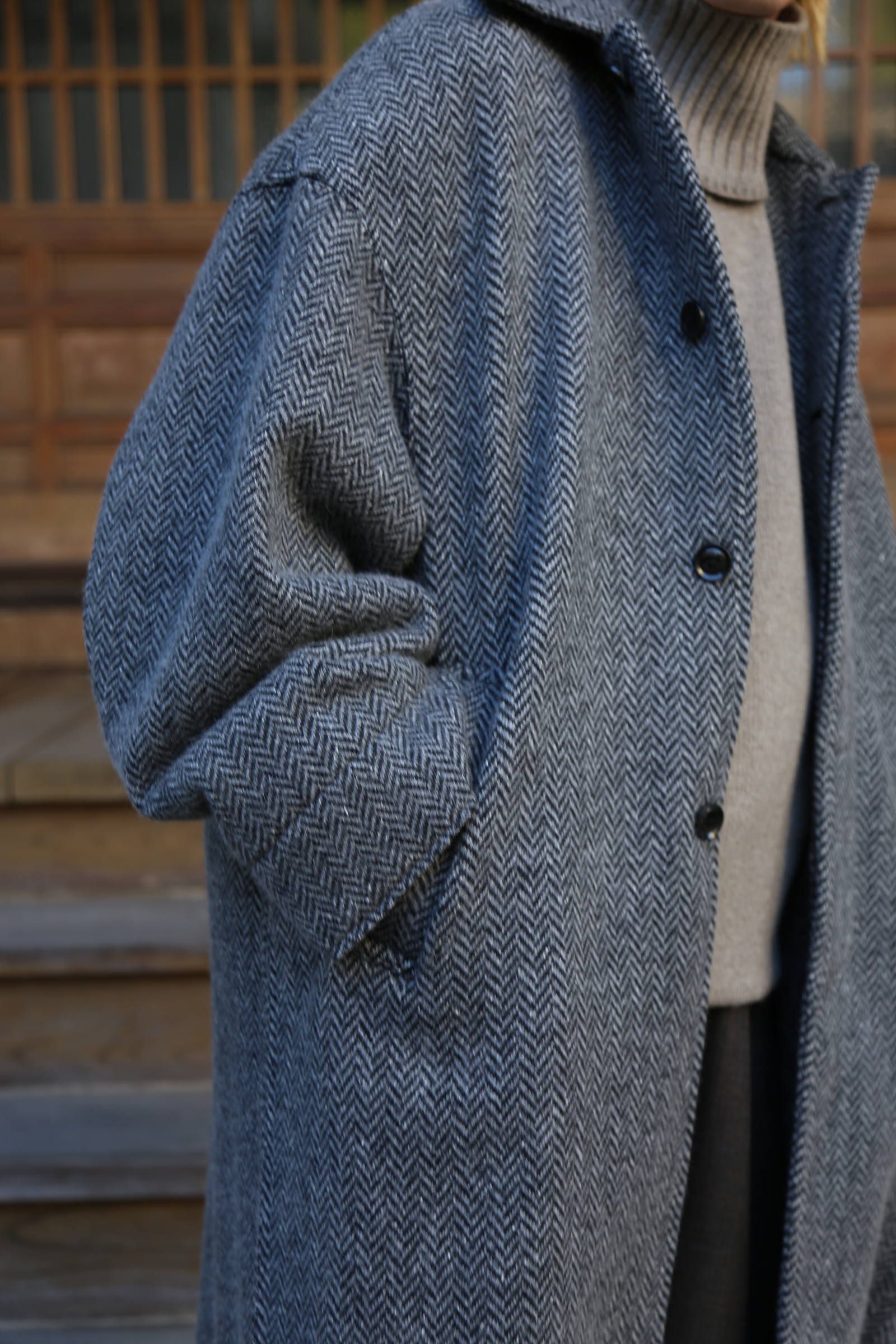 YOKE DOUBLE JQUARD KNIT BAL COLLAR COAT style.2019.11.4 | 516 | MARK
