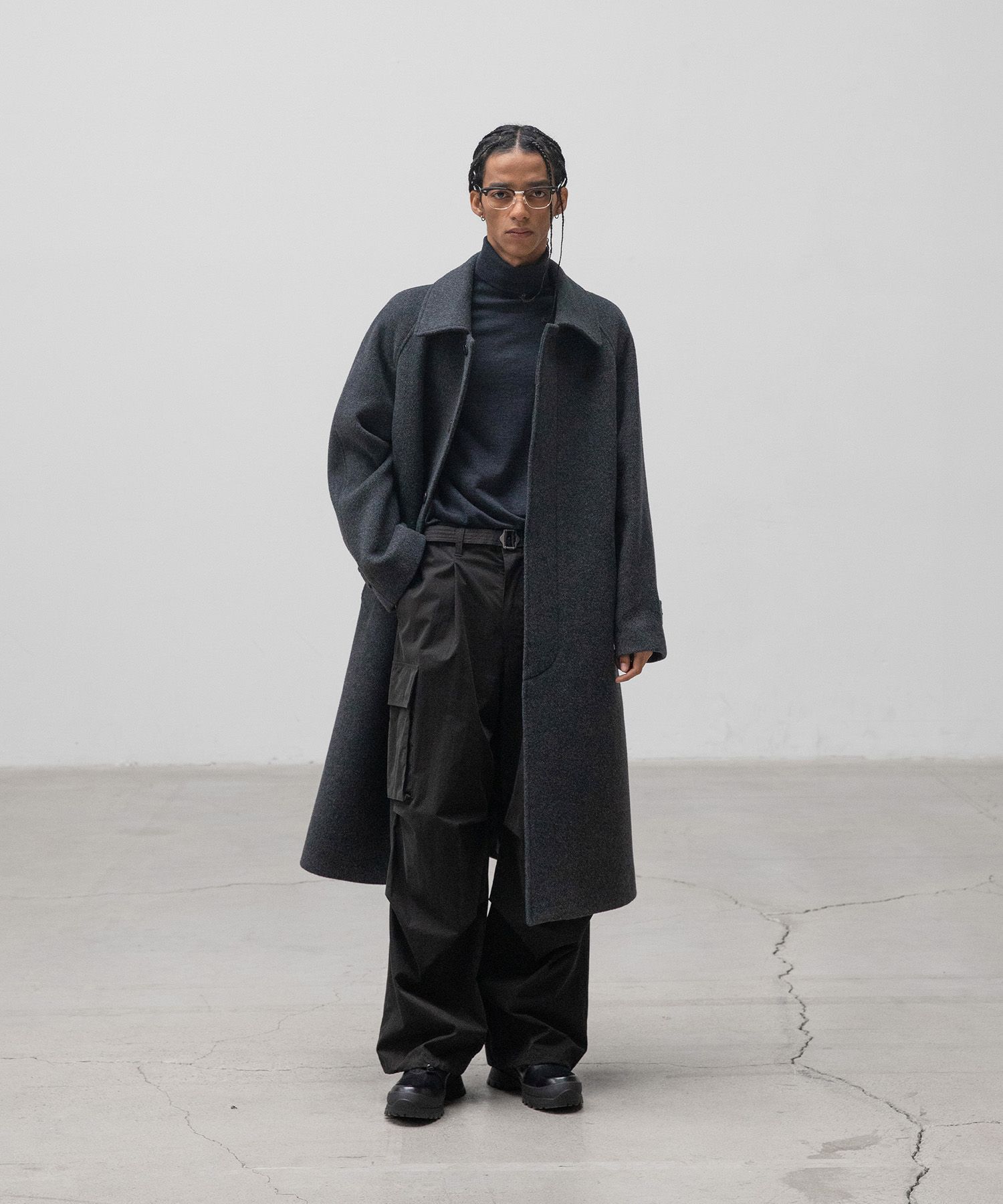 ANOTHER OFFICE - Legacy Balmacaan Coat（Heather Charcoal） | niki