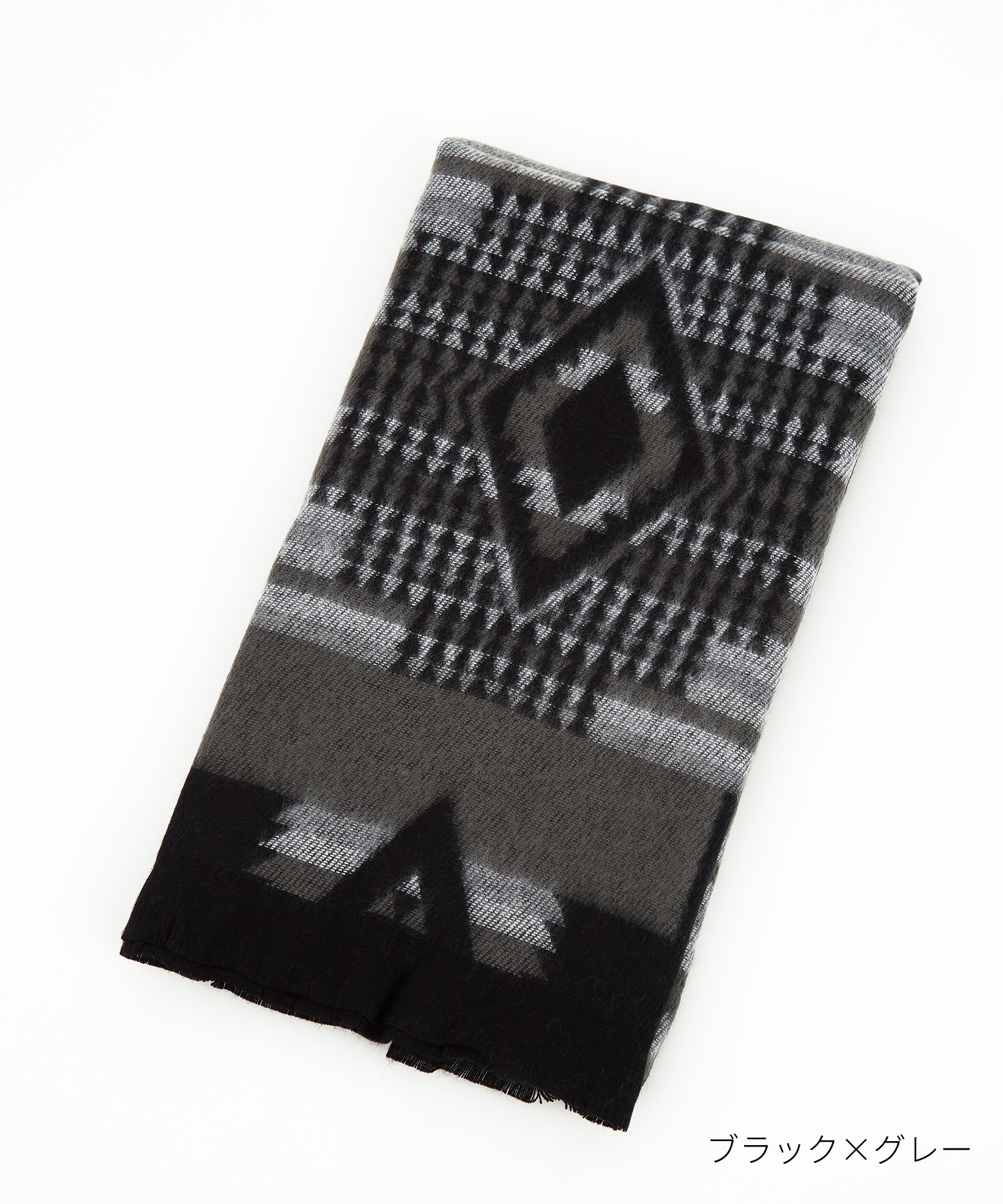 ネイティブ柄ファータッチマフラー / メンズ レディース ユニセックス