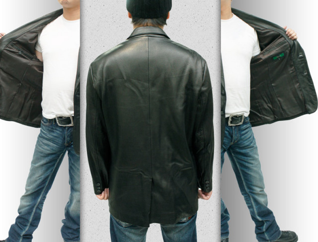 革ジャケット メンズ レザージャケット ディアスキン（鹿革） 2ボタン