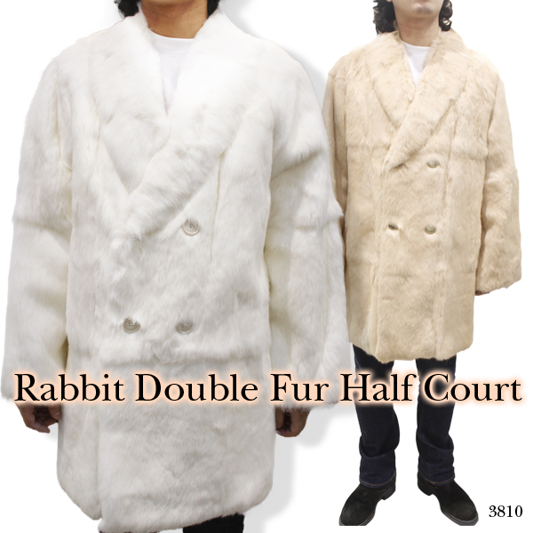 ラビット 毛皮コート ダブル メンズ フリーサイズ 38100-90