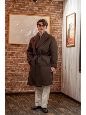 WACKO MARIAのチェスターコートを使ったメンズ人気ファッション