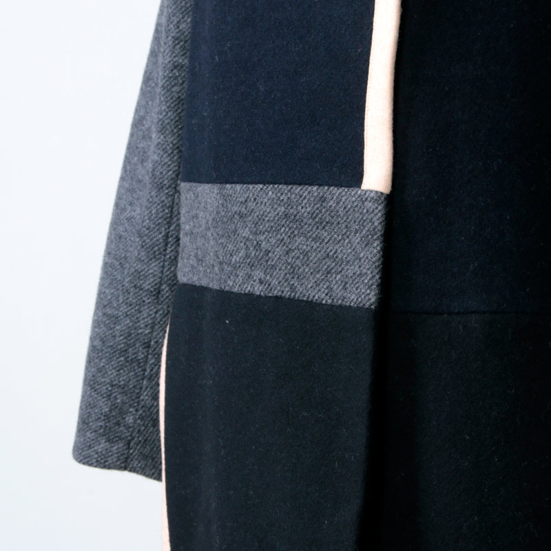 blanc basque (ブランバスク) ソフトメルトンカラーブロックコート