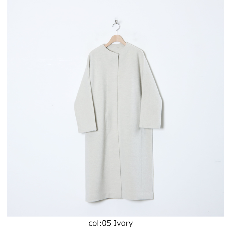 evameva (エヴァムエヴァ) press wool long coat / プレスウールロング