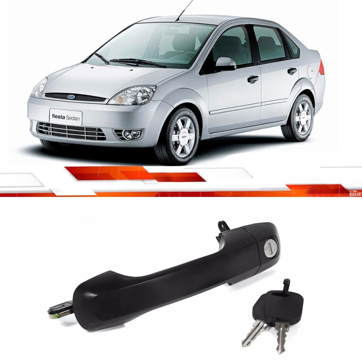 Macaneta Externa Dianteira Ld Ecosport Fiesta 4P 2002 Em Diante Preto