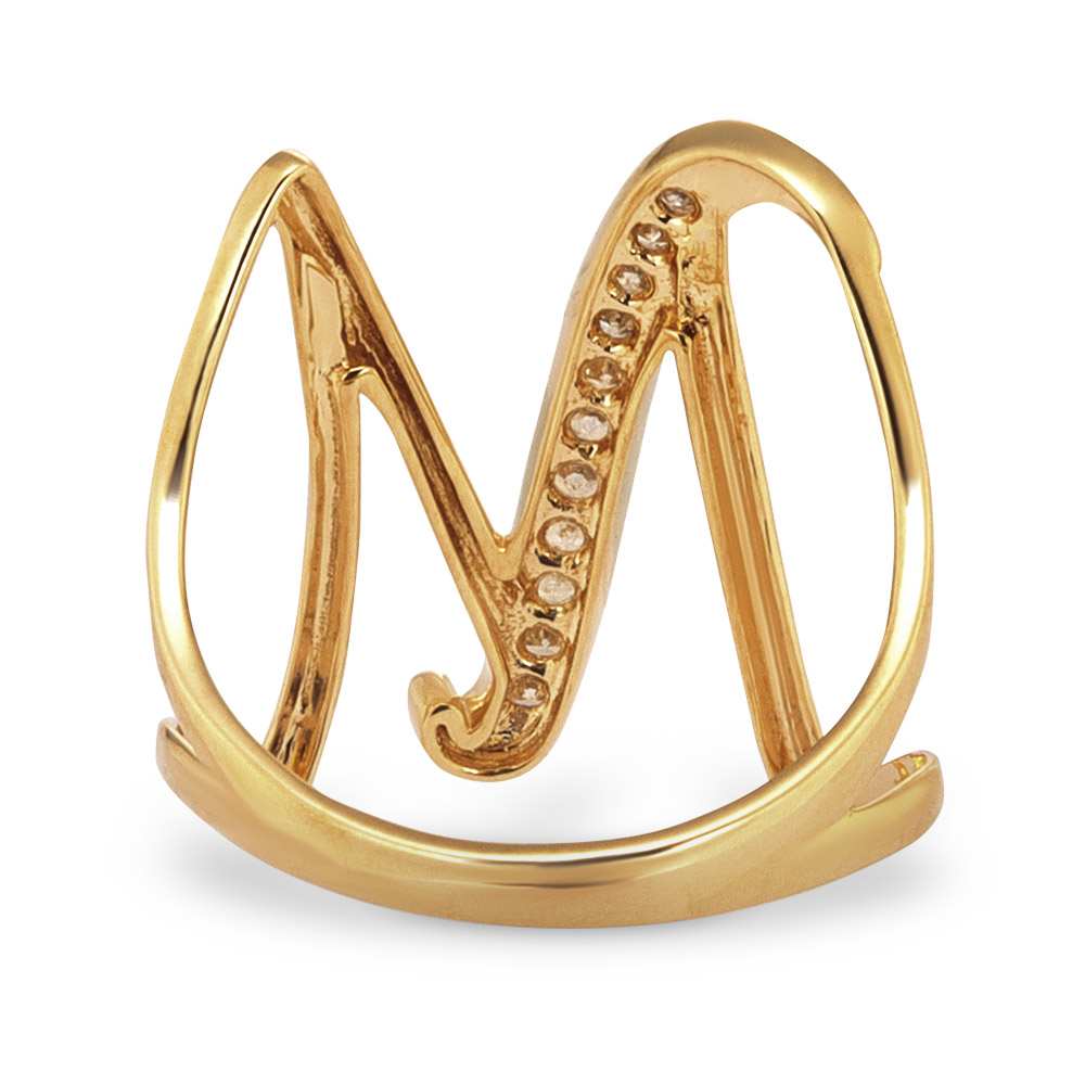 K18 ダイヤ イニシャル リング 通販 - ディノス