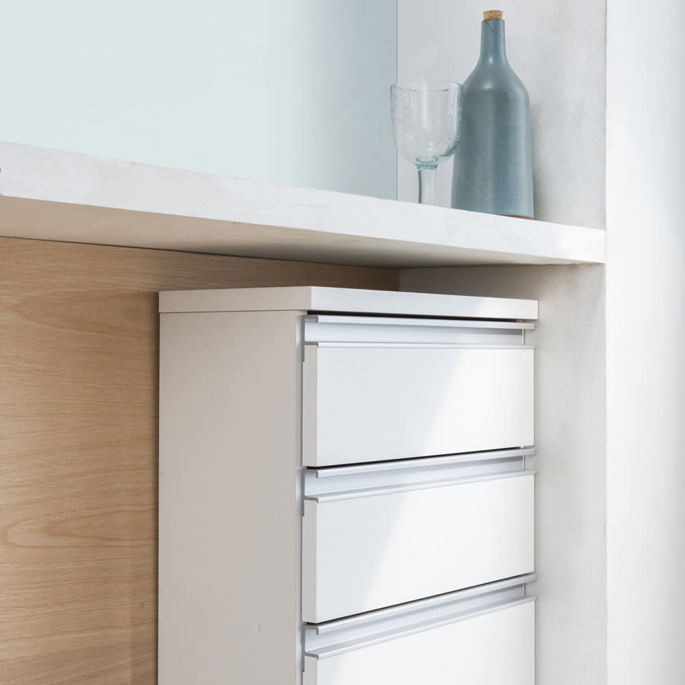 ストレートカウンター下引き戸収納庫 幅150 奥行20cm 薄型タイプ 通販