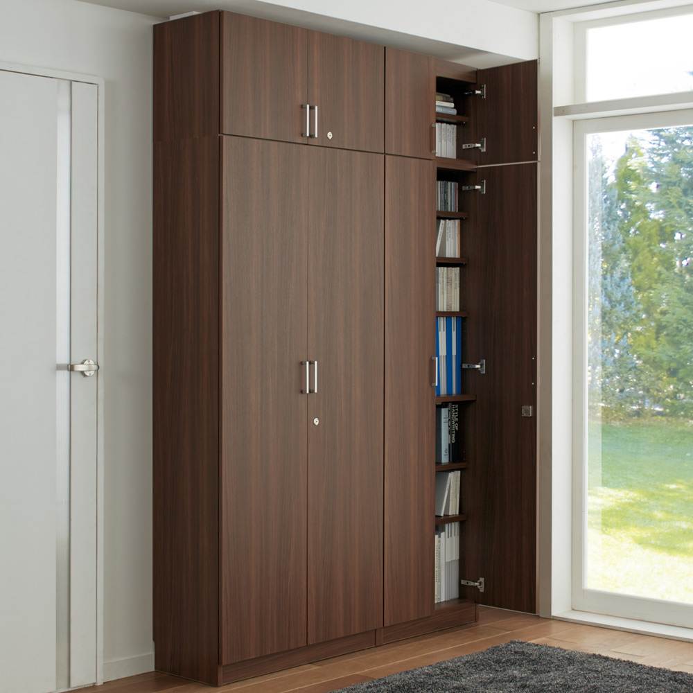 鍵付き本棚 高さオーダー対応上置き 幅80cm奥行35cm高さ30～80cm（高さ