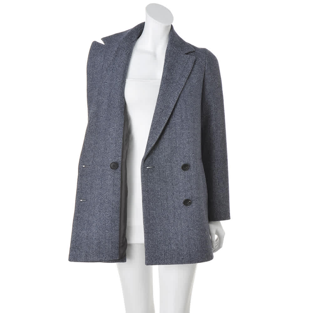 深喜毛織」カシミヤヘリンボーン ツイード ハーフコート 通販 - ディノス