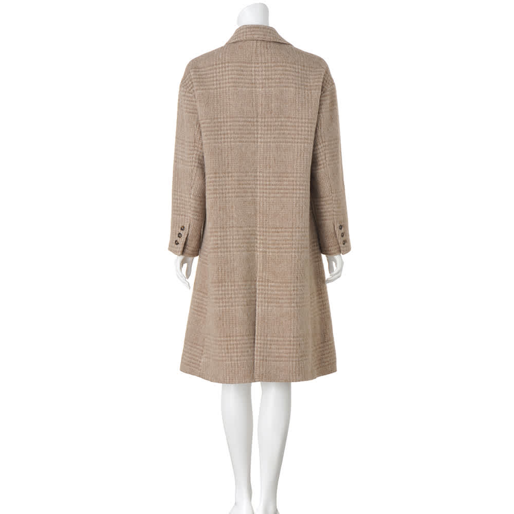 尾州産 ウール混シャギー チェック柄チェスターコート 通販 - ディノス