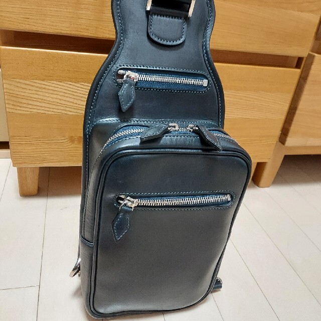 万双 双鞣和地 ワンショルダーバッグ ネイビーの通販 by まーくん's