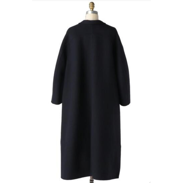 Drawer - Drawer ウールケヌキテーラードカラーコート ネイビー 38の