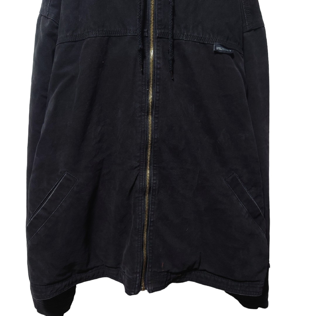 2301 古着WOLVERINEダック地アクティブジャケットソリッド墨黒アメカジ