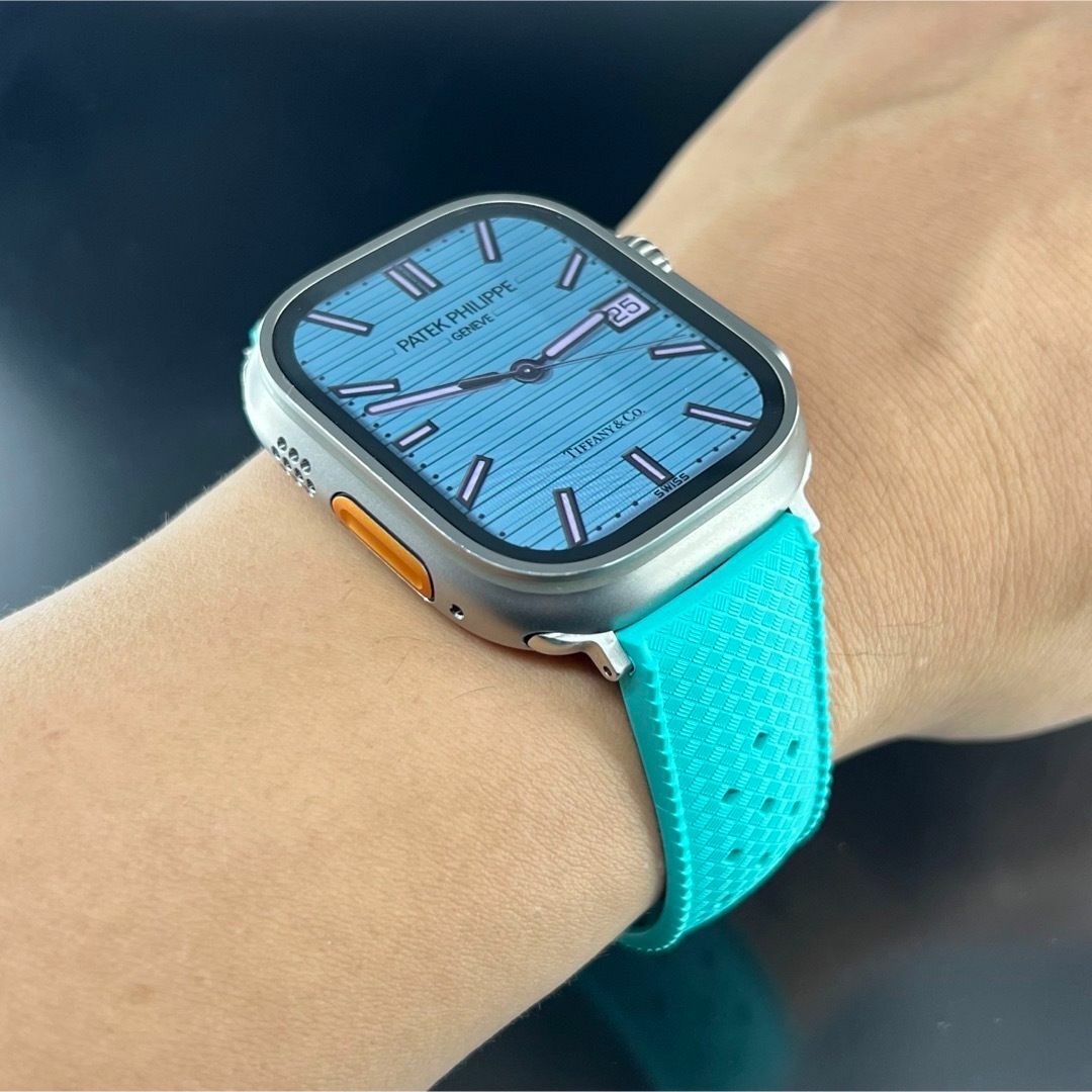 アップルウォッチ ウルトラ ティファニーブルー ホールラバーベルト D
