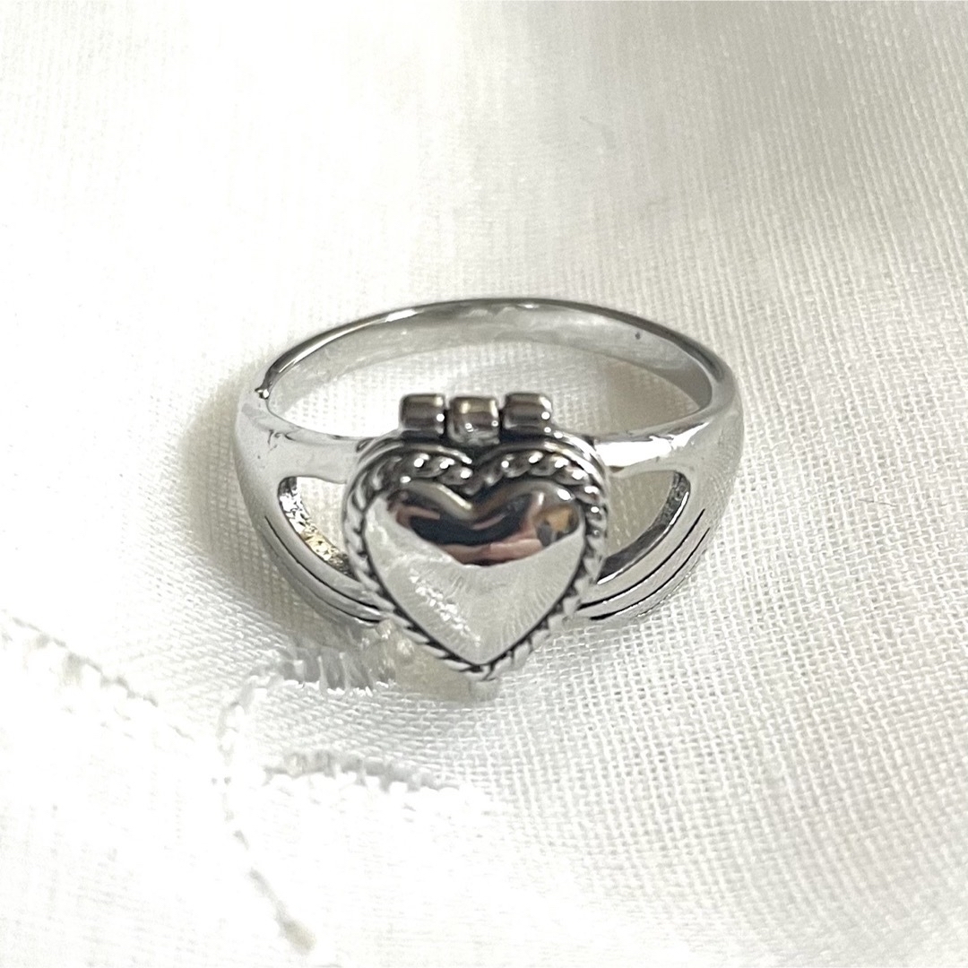 VINTAGE - シルバーハートリング ロケットリング 指輪 21号