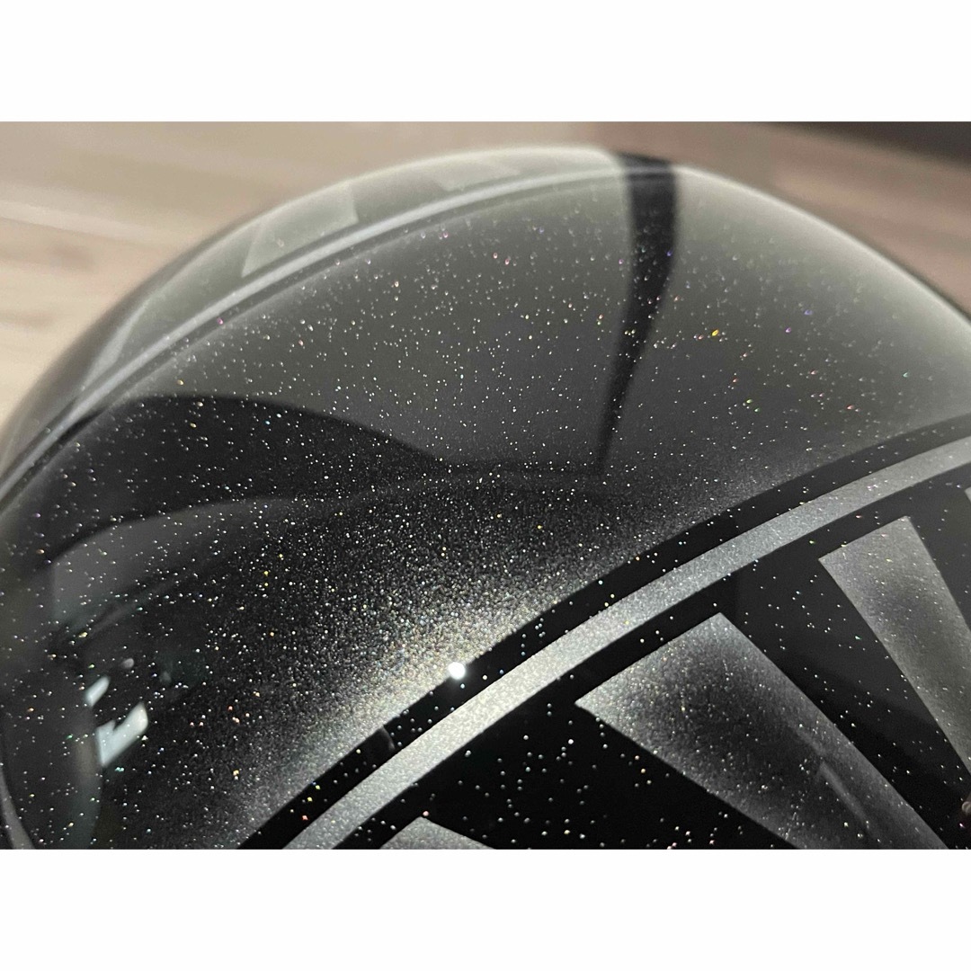 波 ラメ 黒 シルバー 富士日章 コルク半 ヘルメットの通販 by paint