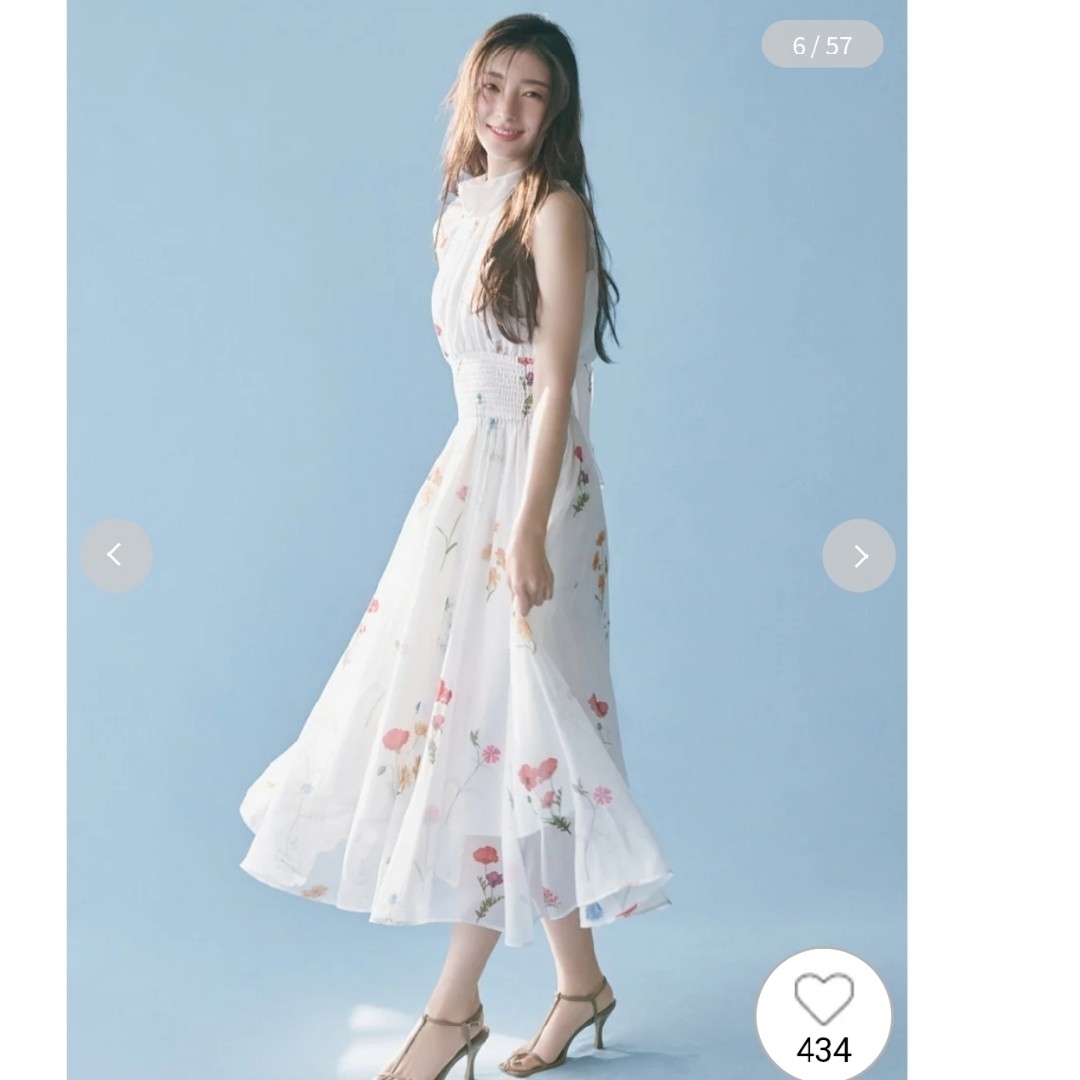 SNIDEL - 新品タグ付 バックリボンシフォンワンピース 白 M SNIDELの