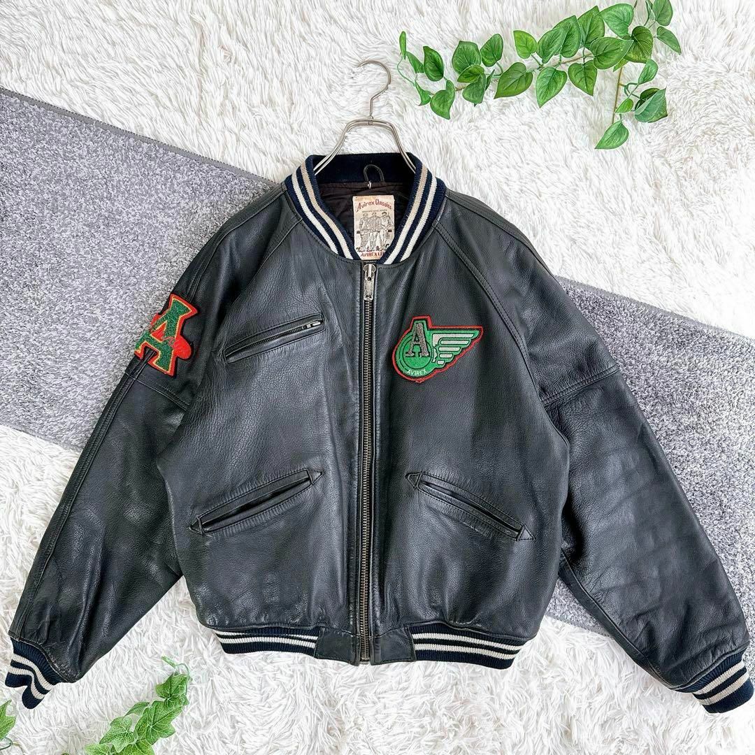 AVIREX - 希少 アビレックス スタジャン アーチロゴ レザージャケット