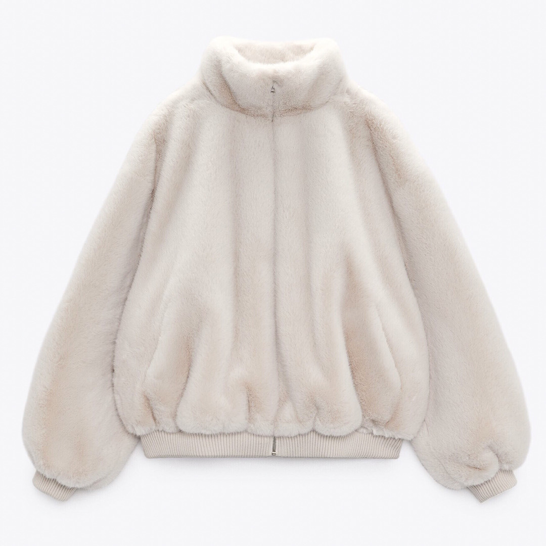 ZARA - 新品 ZARA フェイクファーボンバージャケット Lサイズの通販 by