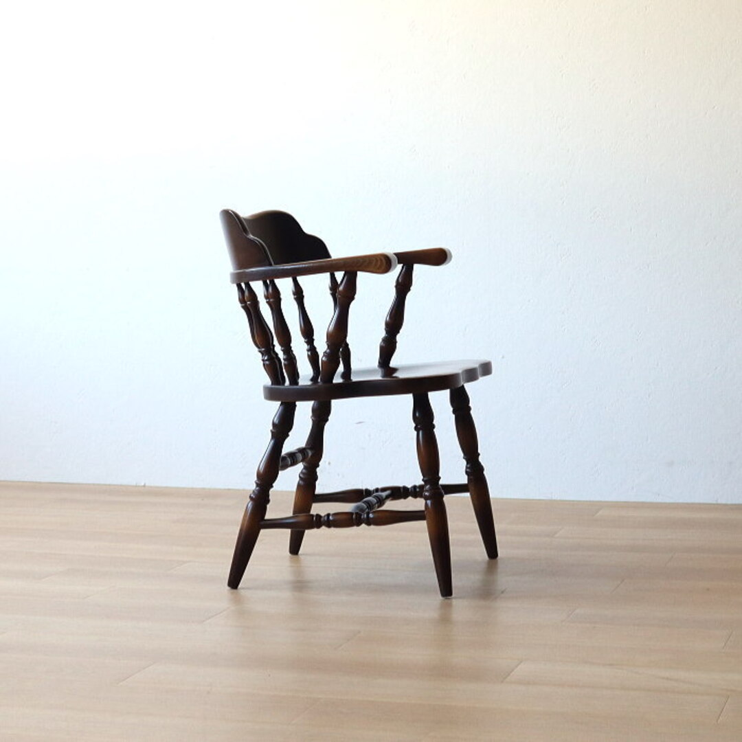 アンティーク 飛騨産業 キツツキ 肘付イス ウィンザーチェア 穂高の