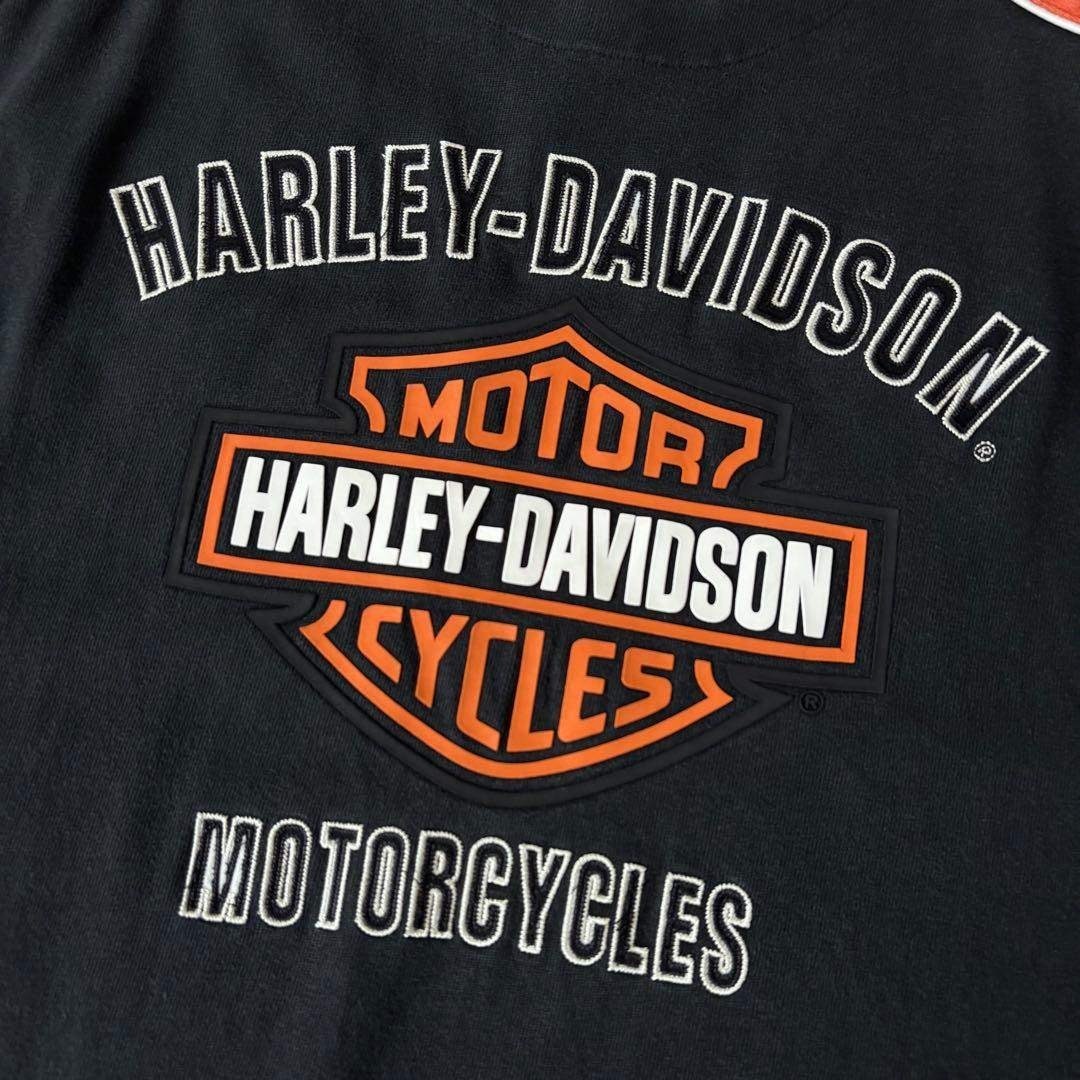 Harley Davidson - ハーレーダビッドソン ロングTシャツ 刺繍ロゴ XL