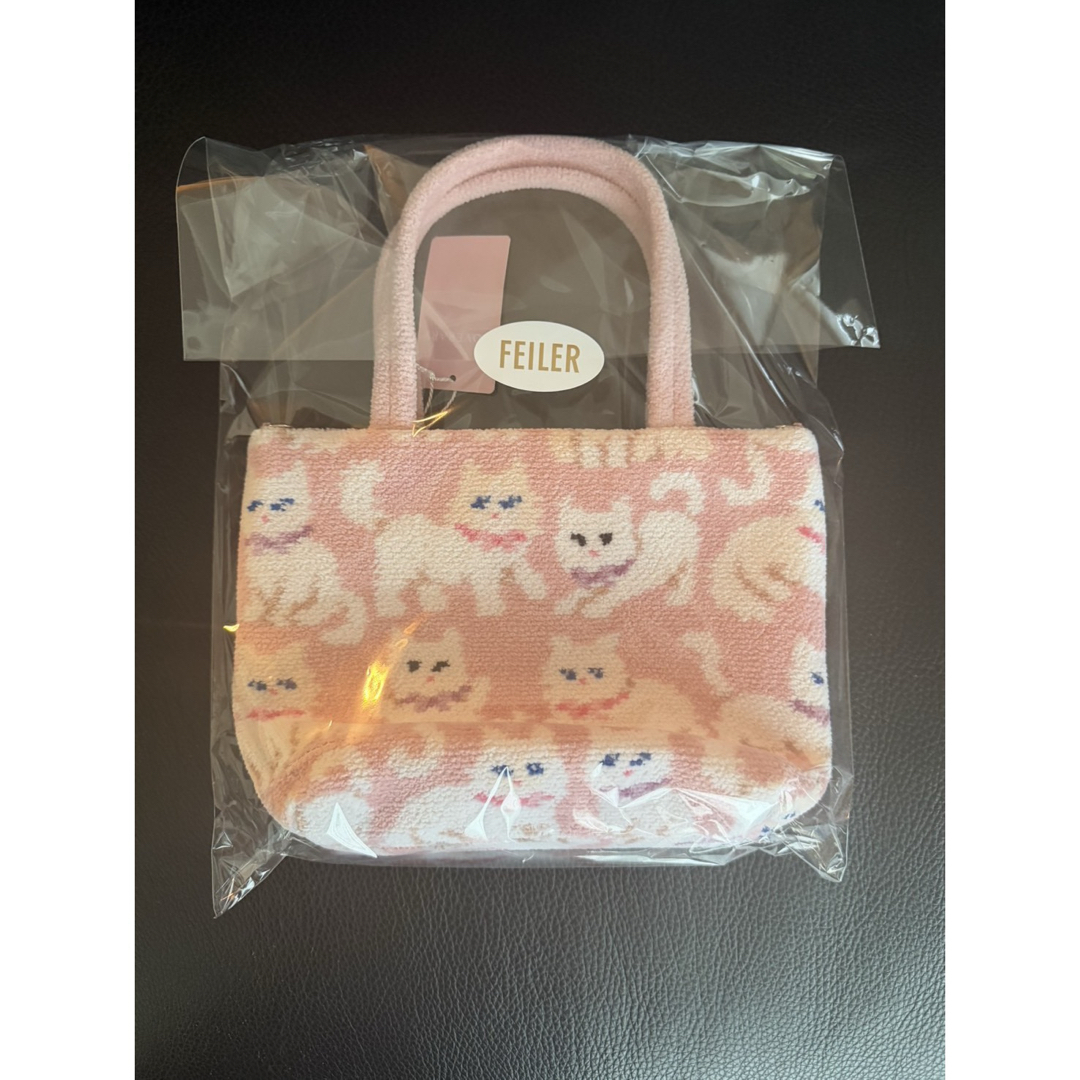 FEILER - 新品 フェイラー モフモフネコチャン バッグ ペールピンク