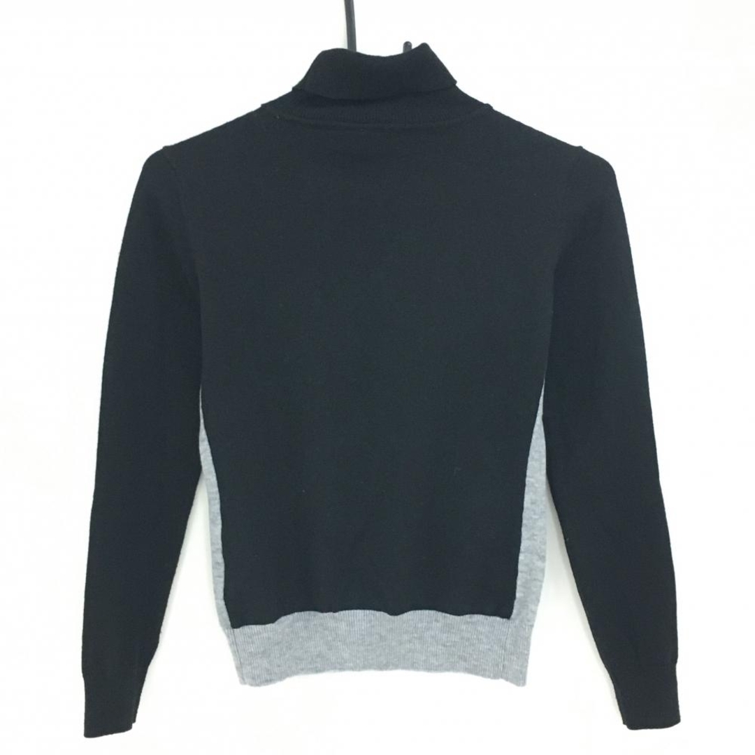 DESCENTE - デサントゴルフ タートルネックセーター 黒×グレー 肩ロゴ
