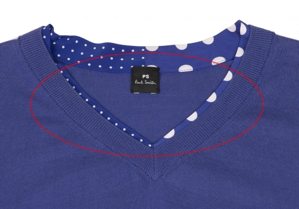 ポールスミスPaul Smith PS コットンシルクドットレイヤードVネック