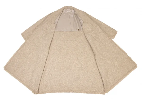 ヨシエイナバYOSHIE INABA カシミヤウールブレード装飾ボタンレス