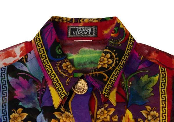 ジャンニヴェルサーチGIANNI VERSACE 総柄プリントボタンフライシャツ