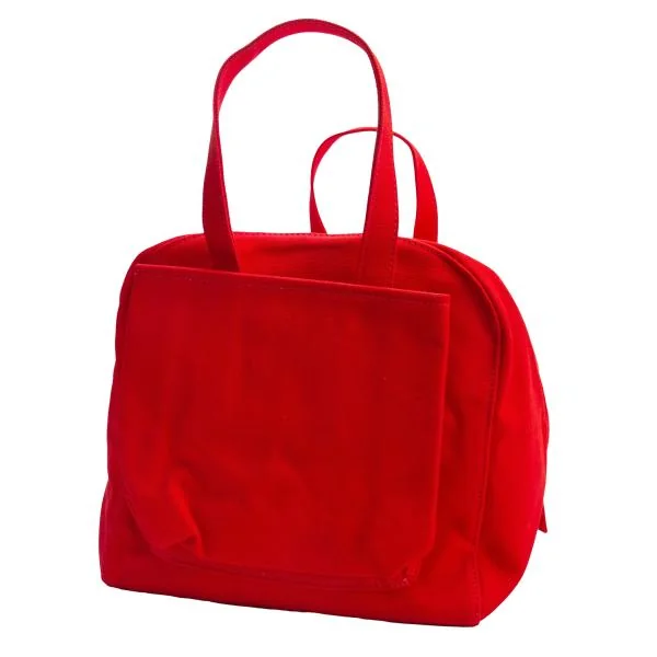 コムデギャルソンCOMME des GARCONS キャンバスキューブバッグ 赤 (K