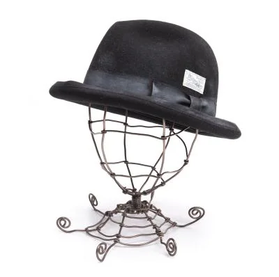 カシラCA4LA ペイントデザイン中折れフェルトハット 黒 (K-151781)