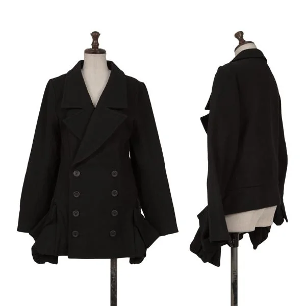 リミフゥLIMI feu ウールナイロンフラップポケットデザインPコート 黒S