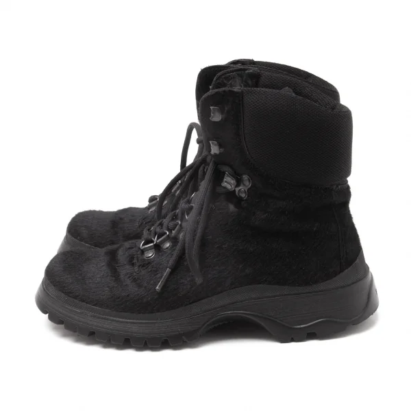 プラダスポーツPRADA SPORT ハラコトレッキングブーツ 黒35 1/2(23.5cm