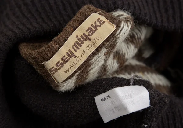 イッセイミヤケ メンISSEY MIYAKE MEN 柄切替デザインニットセーター