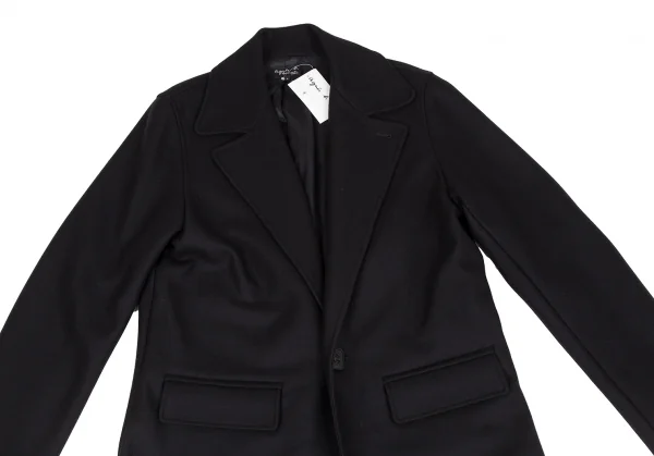 アニエスベーオムagnes b. homme ウールスクエア1Bボタンコート 濃紺3