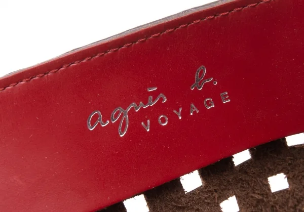 アニエスベーagnes b.VOYAGE パンチングレザーハンドバッグ 赤 (K-134438)