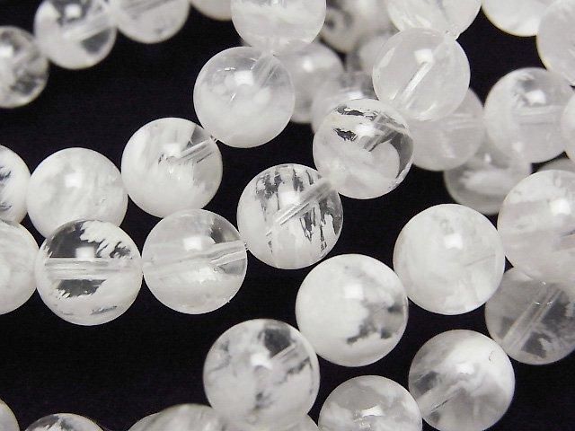 ホワイトスノーガーデンクォーツ ラウンド8mm ブレスレット｜天然石