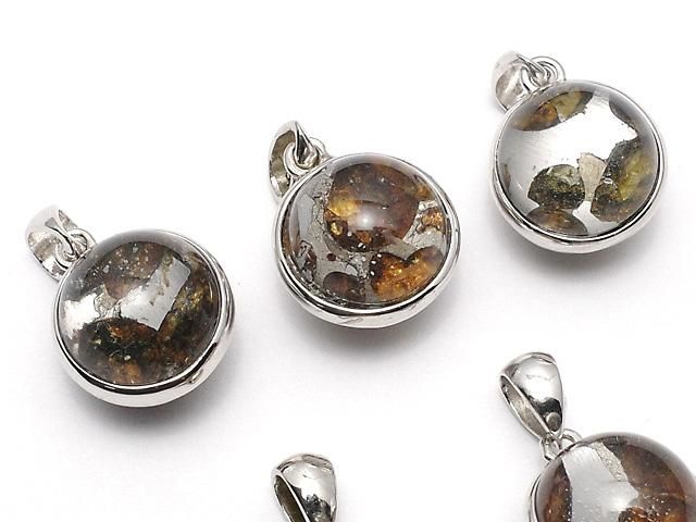 セリコパラサイト隕石 ペンダントトップ SILVER925｜天然石ビーズの卸