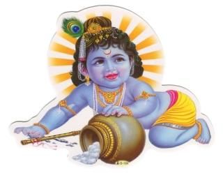 クリシュナ・カード（ポストカードサイズ、635A）- スピリチュアル